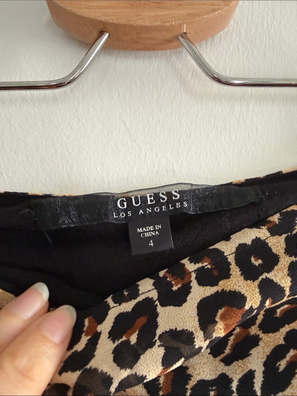 Guess Leopard Print High-Low Skirt - Black & Brown - Picture 2 of 4